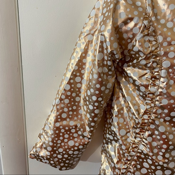 New Polka Dot Stars Rose Gold Girls Coat Jacket 6X - Picture 3 of 10